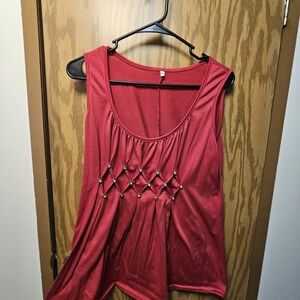 Elegant Red Sleeveless Top